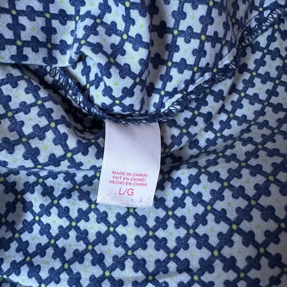 Victoria Secret Nightshirt Cotton Collared  Sz Large Button-Up Blue-White - Picture 4 of 10